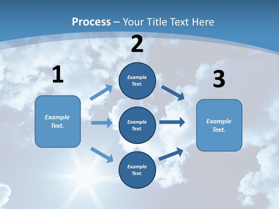 Beautiful Sky With Bright Sun And Fluffy Clouds PowerPoint Template