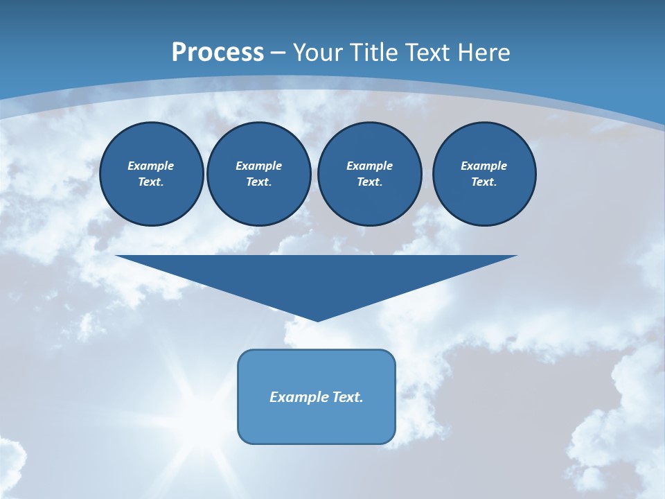 Beautiful Sky With Bright Sun And Fluffy Clouds PowerPoint Template