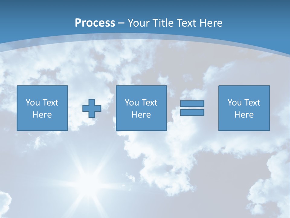 Beautiful Sky With Bright Sun And Fluffy Clouds PowerPoint Template
