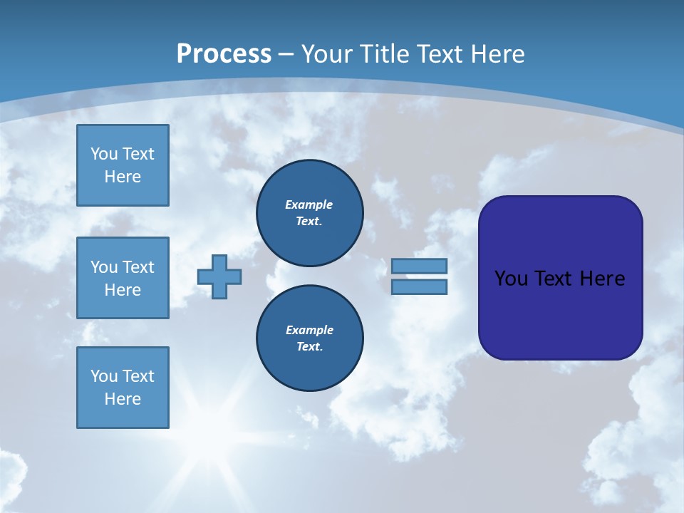 Beautiful Sky With Bright Sun And Fluffy Clouds PowerPoint Template