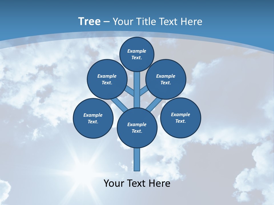 Beautiful Sky With Bright Sun And Fluffy Clouds PowerPoint Template