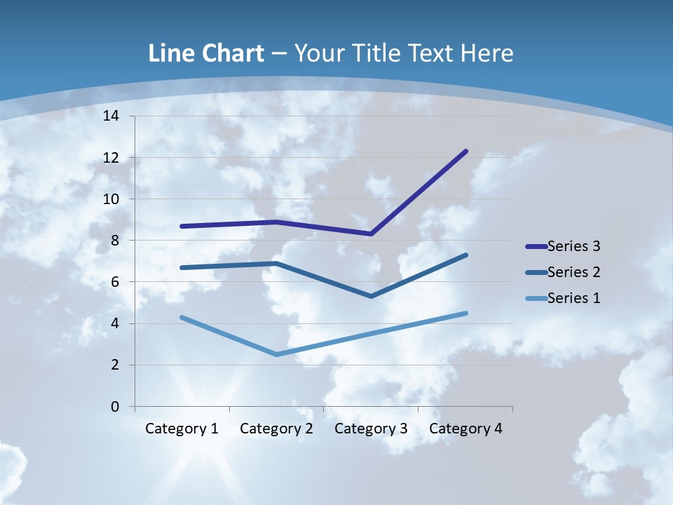 Beautiful Sky With Bright Sun And Fluffy Clouds PowerPoint Template