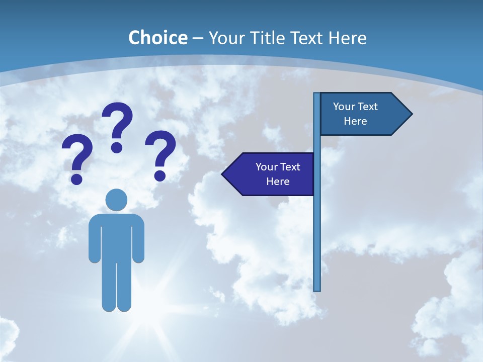 Beautiful Sky With Bright Sun And Fluffy Clouds PowerPoint Template