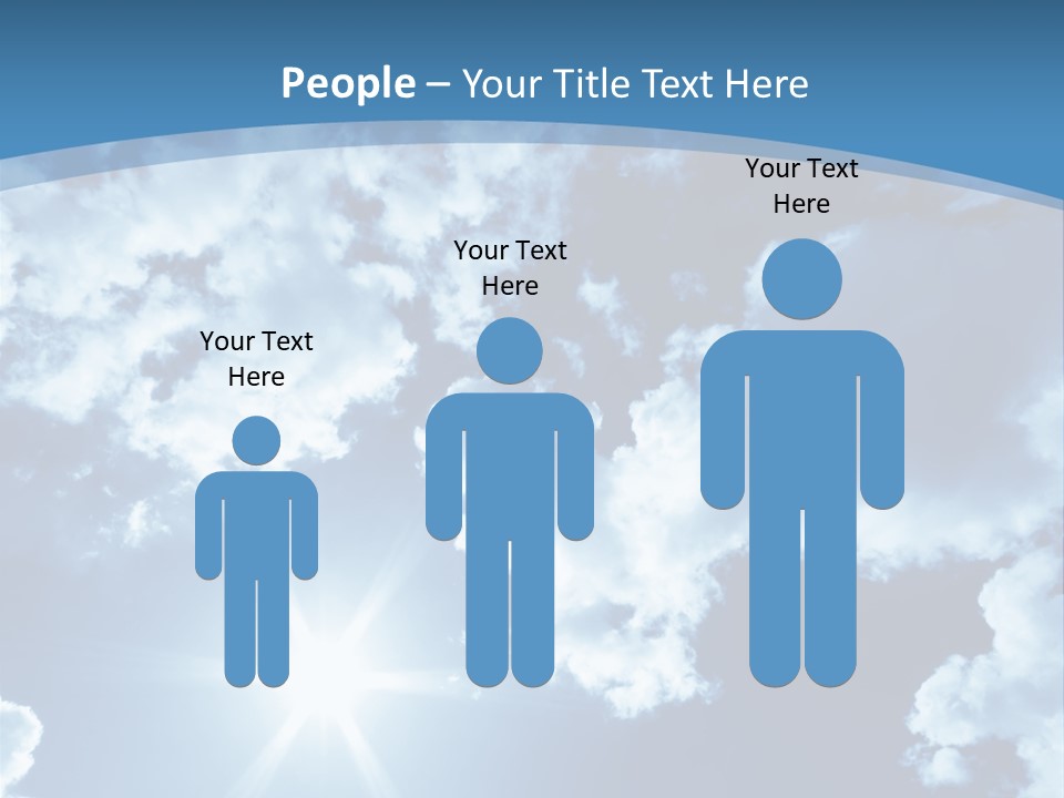 Beautiful Sky With Bright Sun And Fluffy Clouds PowerPoint Template