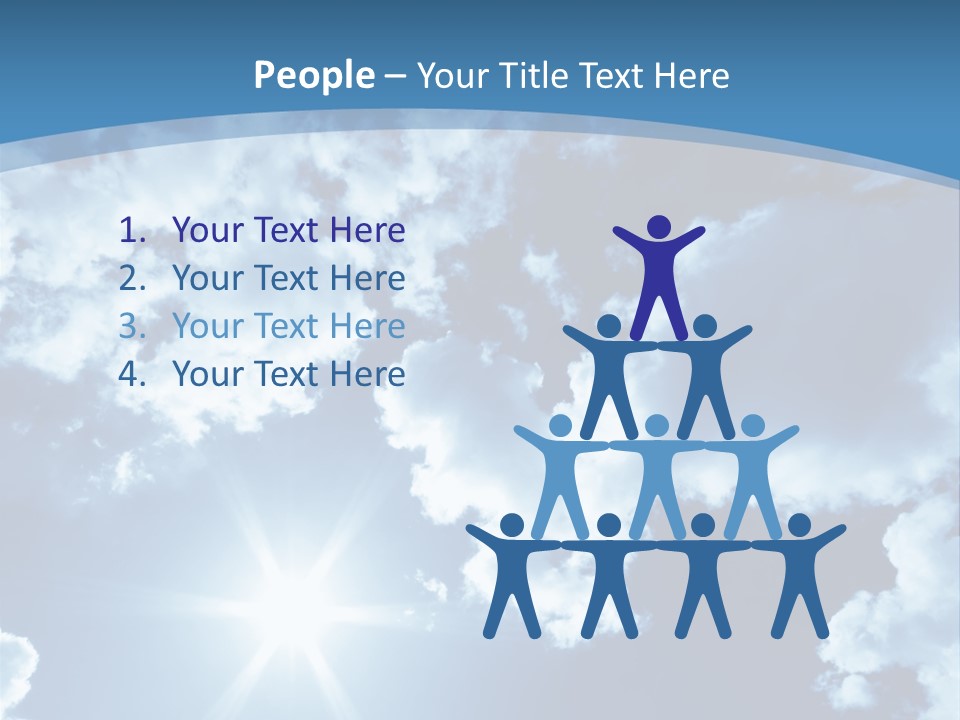 Beautiful Sky With Bright Sun And Fluffy Clouds PowerPoint Template