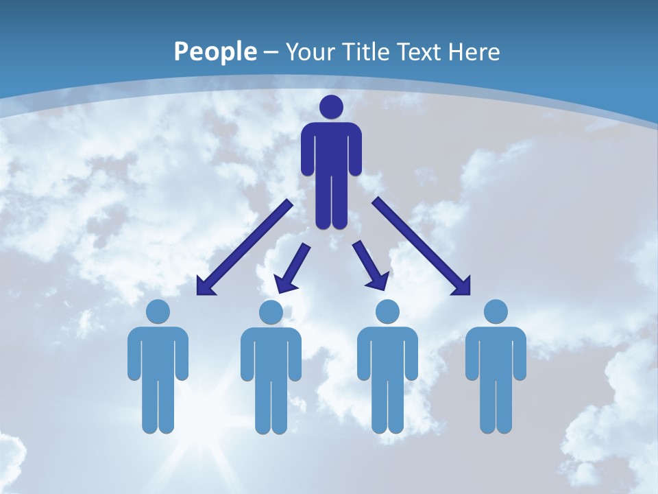 Beautiful Sky With Bright Sun And Fluffy Clouds PowerPoint Template