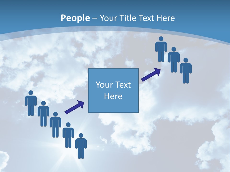 Beautiful Sky With Bright Sun And Fluffy Clouds PowerPoint Template