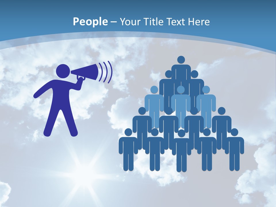 Beautiful Sky With Bright Sun And Fluffy Clouds PowerPoint Template