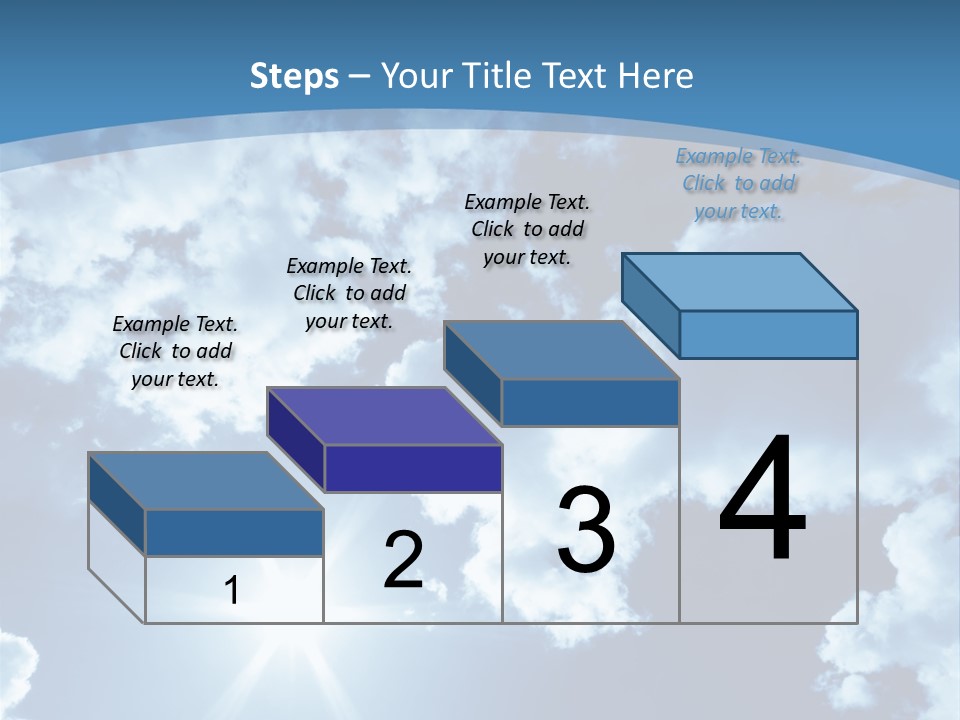 Beautiful Sky With Bright Sun And Fluffy Clouds PowerPoint Template