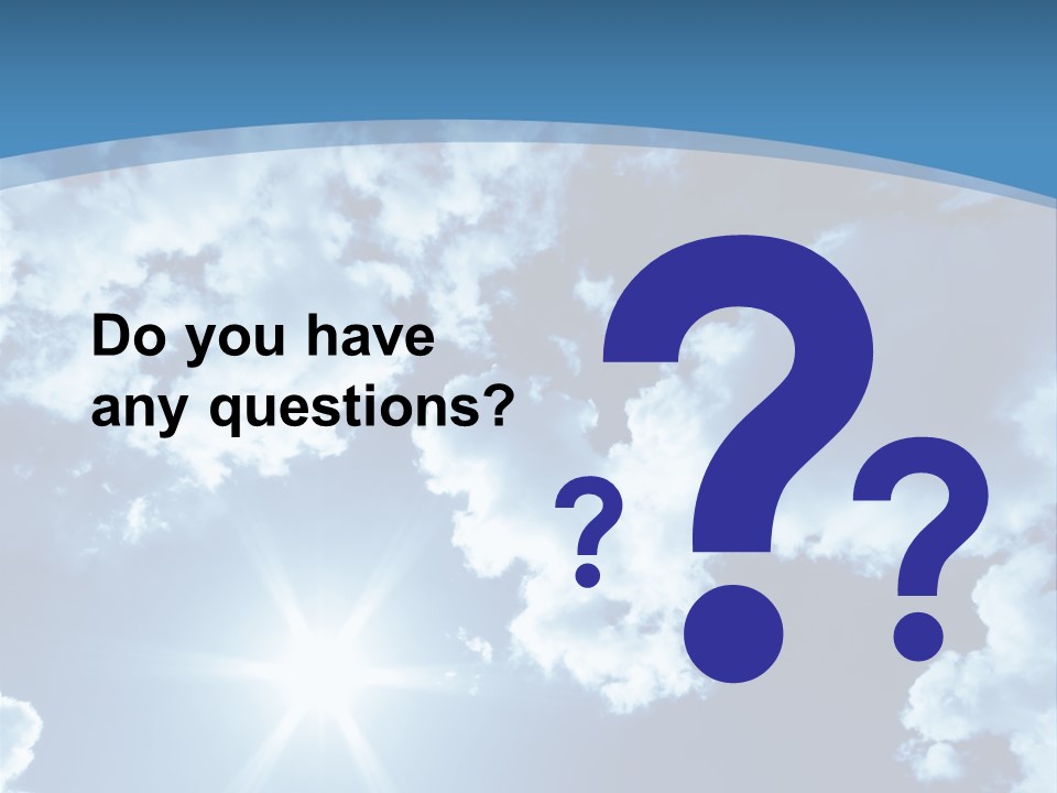 Beautiful Sky With Bright Sun And Fluffy Clouds PowerPoint Template