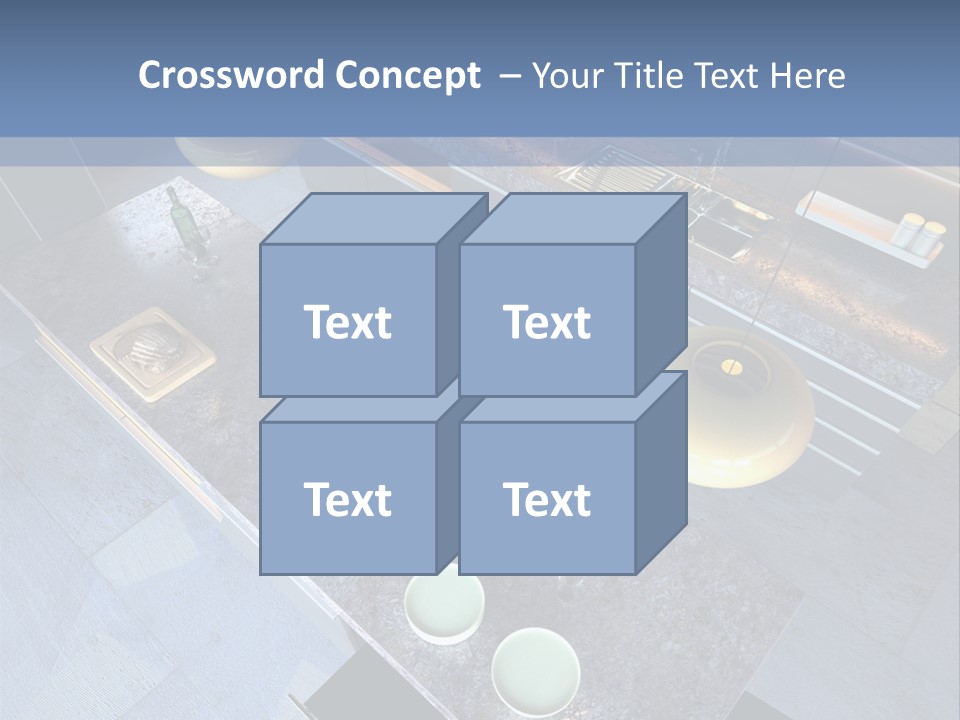 Luxury Modern Open-Plan Designer Kitchen (3D Render) PowerPoint Template