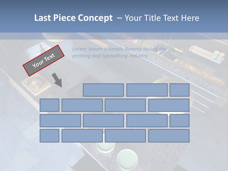 Luxury Modern Open-Plan Designer Kitchen (3D Render) PowerPoint Template