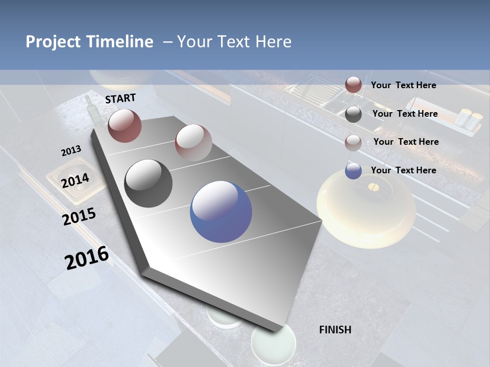 Luxury Modern Open-Plan Designer Kitchen (3D Render) PowerPoint Template