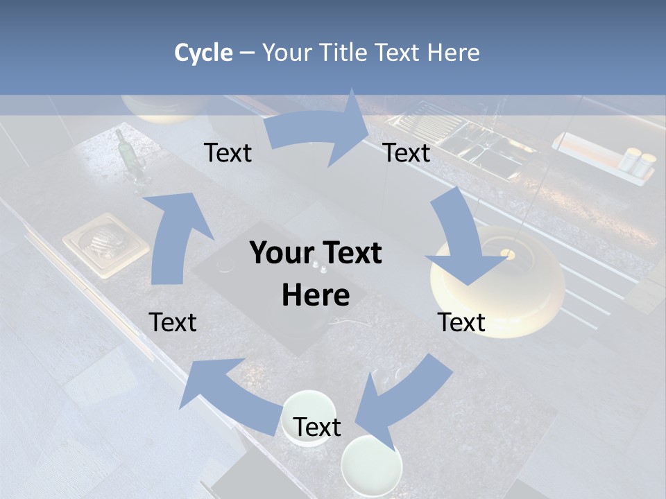 Luxury Modern Open-Plan Designer Kitchen (3D Render) PowerPoint Template