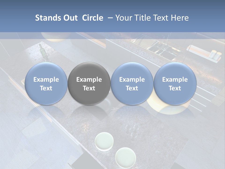 Luxury Modern Open-Plan Designer Kitchen (3D Render) PowerPoint Template