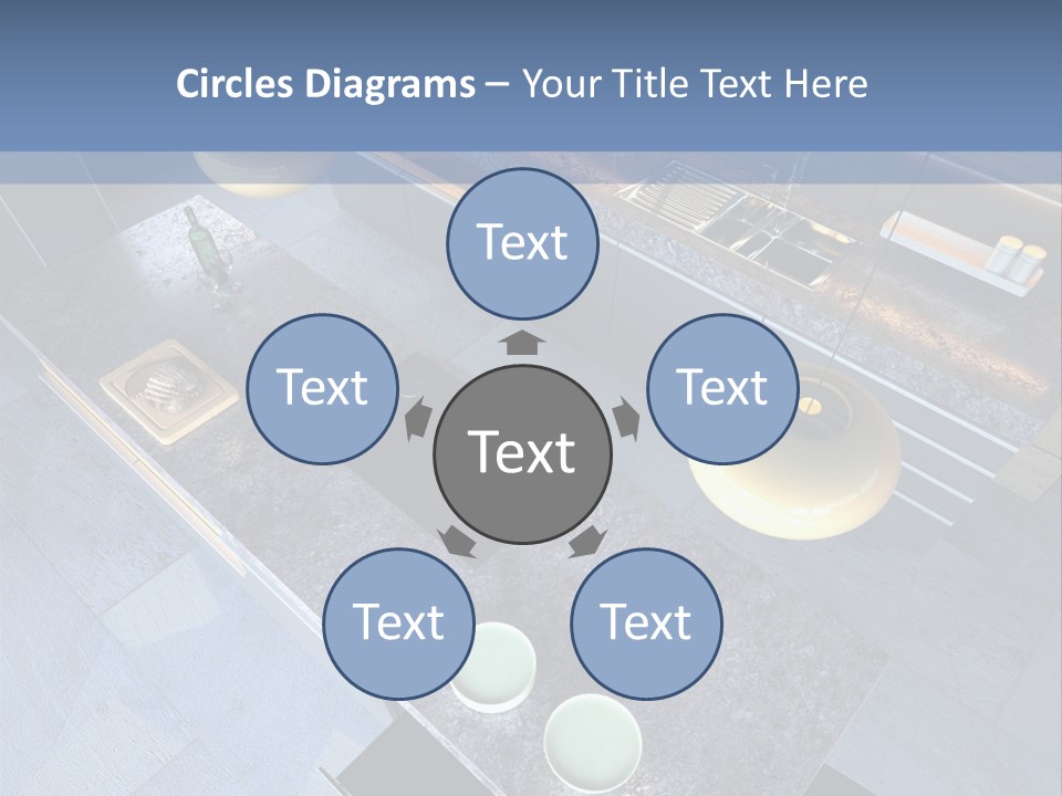 Luxury Modern Open-Plan Designer Kitchen (3D Render) PowerPoint Template