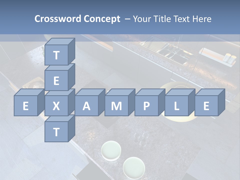 Luxury Modern Open-Plan Designer Kitchen (3D Render) PowerPoint Template