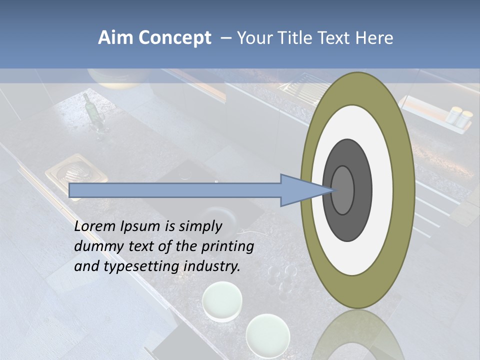 Luxury Modern Open-Plan Designer Kitchen (3D Render) PowerPoint Template