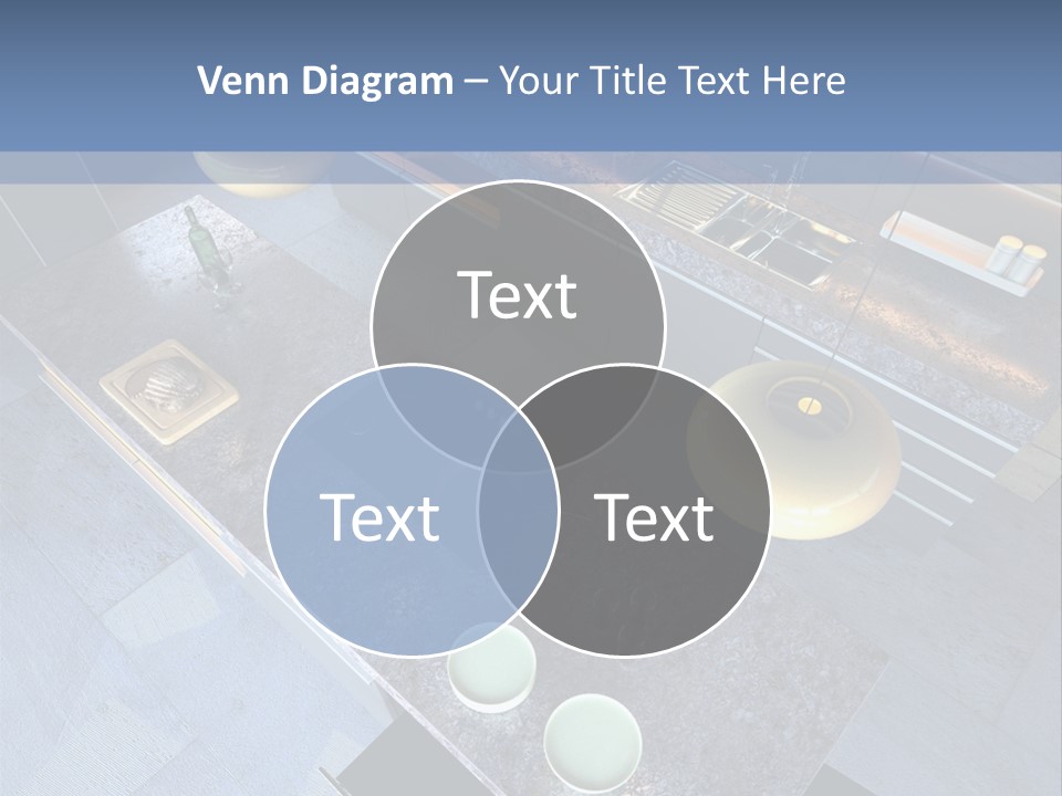 Luxury Modern Open-Plan Designer Kitchen (3D Render) PowerPoint Template