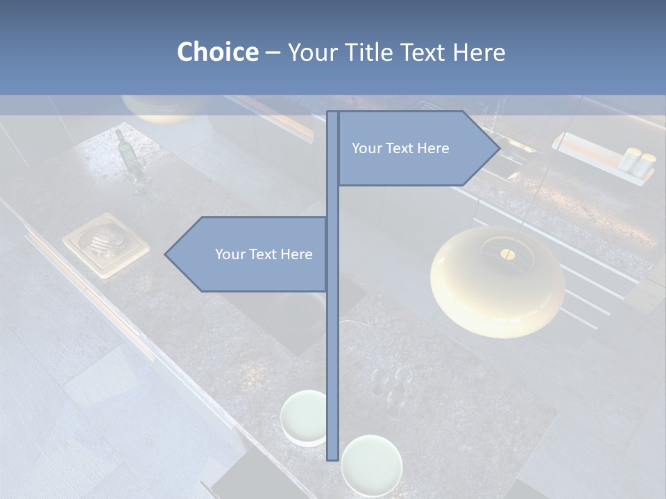 Luxury Modern Open-Plan Designer Kitchen (3D Render) PowerPoint Template