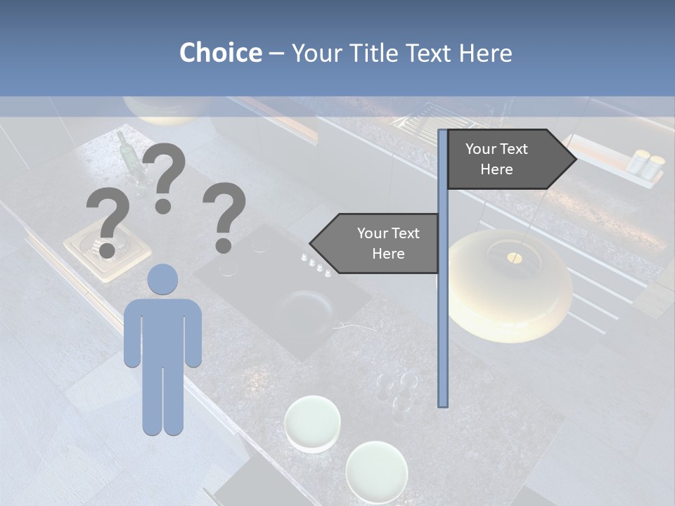 Luxury Modern Open-Plan Designer Kitchen (3D Render) PowerPoint Template