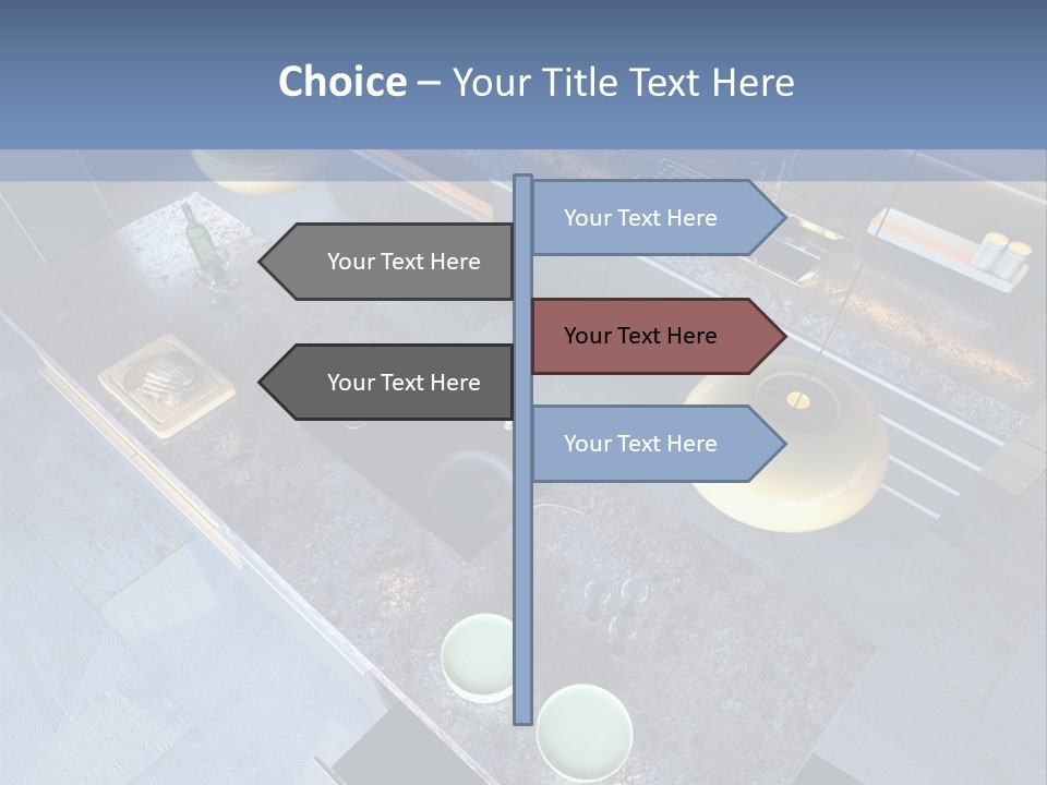 Luxury Modern Open-Plan Designer Kitchen (3D Render) PowerPoint Template