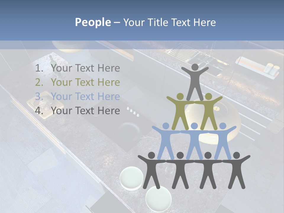 Luxury Modern Open-Plan Designer Kitchen (3D Render) PowerPoint Template