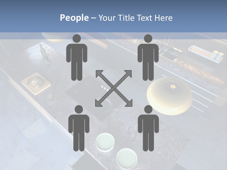 Luxury Modern Open-Plan Designer Kitchen (3D Render) PowerPoint Template