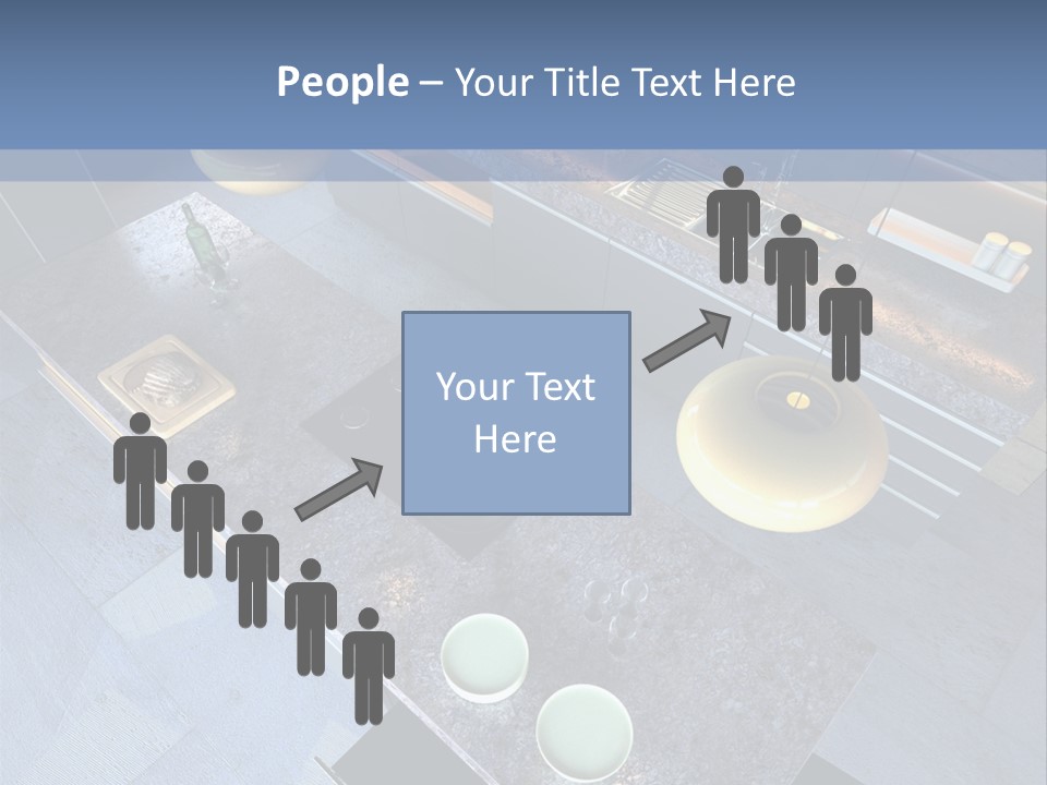 Luxury Modern Open-Plan Designer Kitchen (3D Render) PowerPoint Template