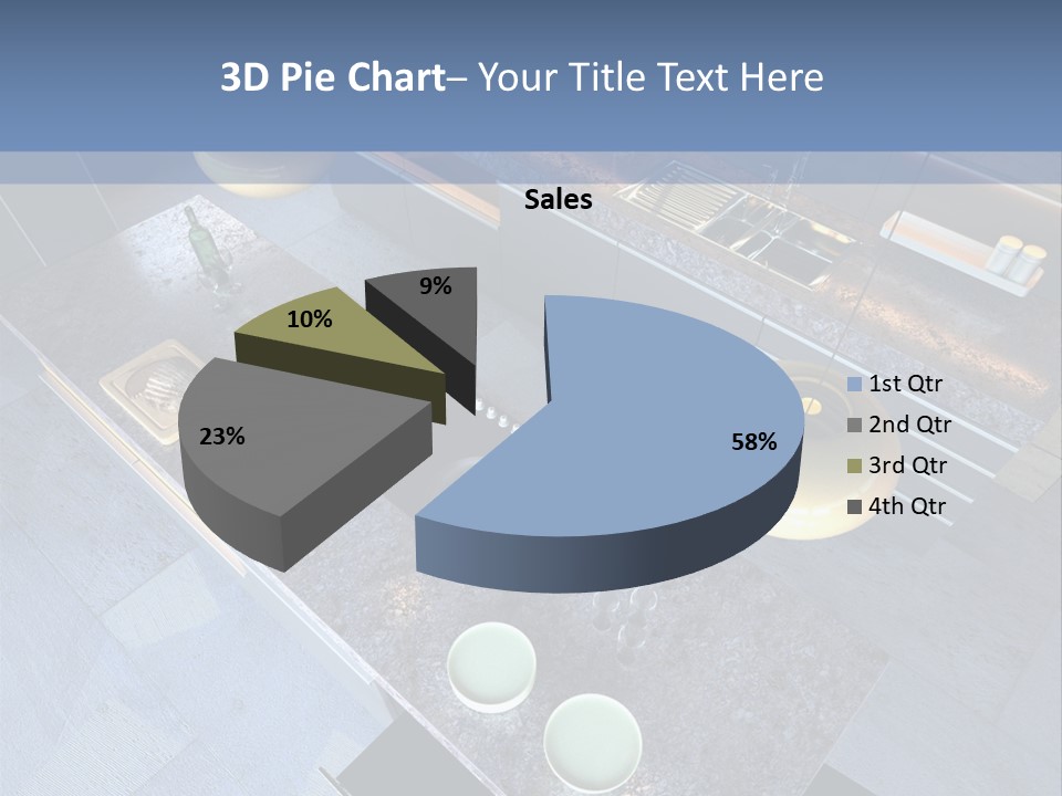 Luxury Modern Open-Plan Designer Kitchen (3D Render) PowerPoint Template