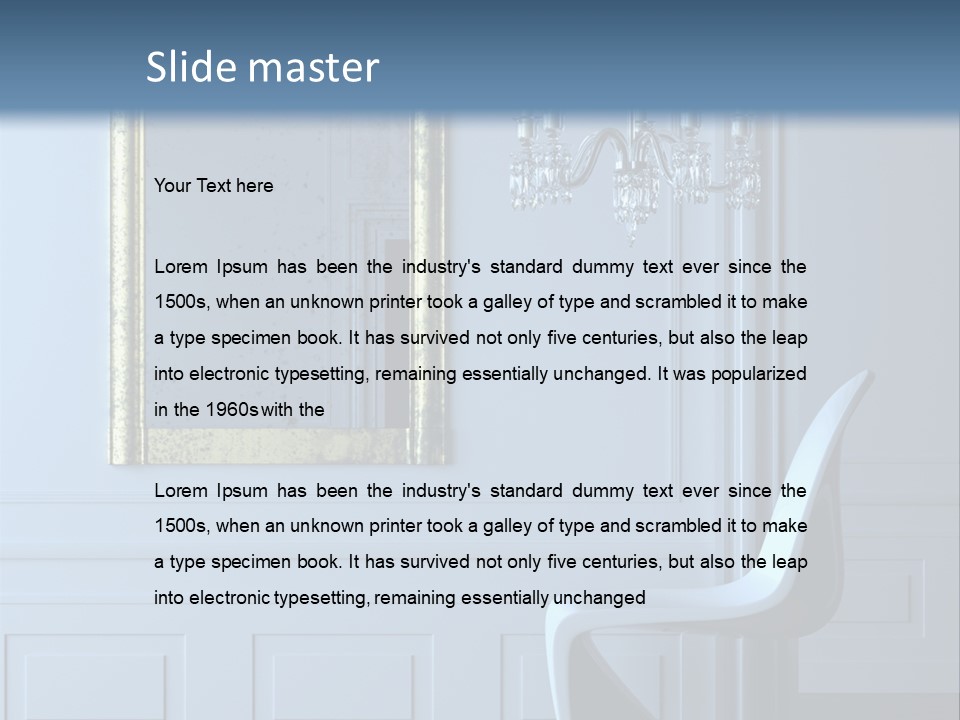 Stylish Modern Interior In A Classical Parisian Apartment (3D Render) PowerPoint Template