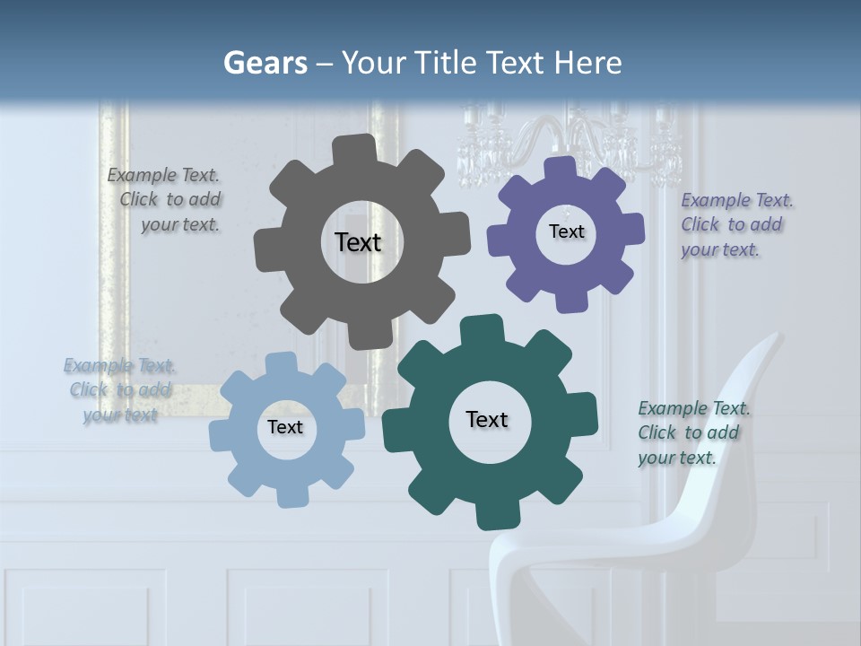 Stylish Modern Interior In A Classical Parisian Apartment (3D Render) PowerPoint Template