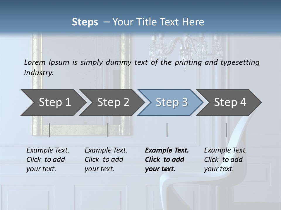 Stylish Modern Interior In A Classical Parisian Apartment (3D Render) PowerPoint Template