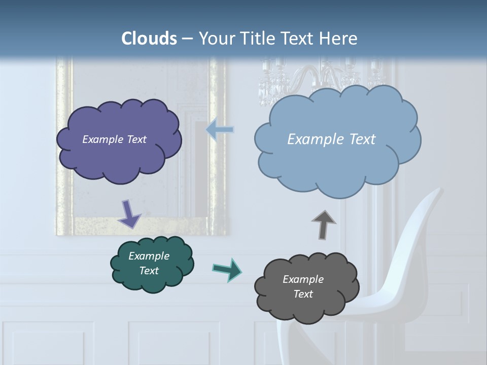 Stylish Modern Interior In A Classical Parisian Apartment (3D Render) PowerPoint Template