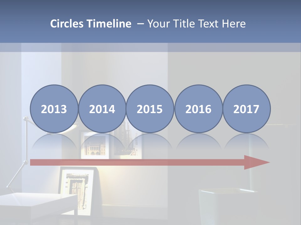 Interior Of Home With Chrome Lamp And Frames (3D Render) PowerPoint Template