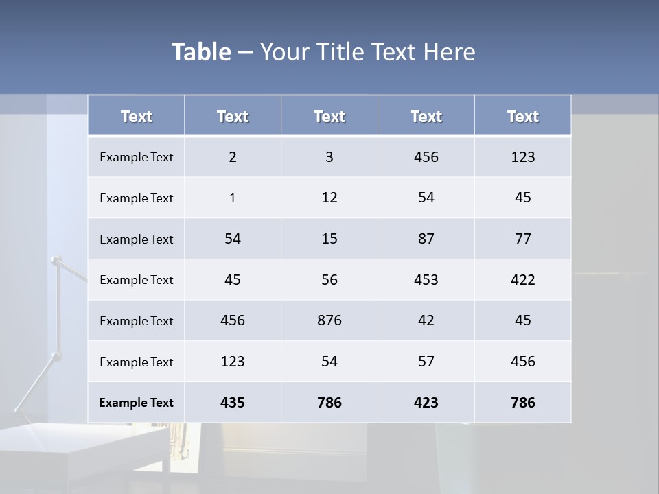 Interior Of Home With Chrome Lamp And Frames (3D Render) PowerPoint Template