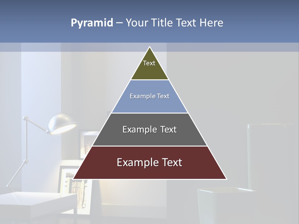 Interior Of Home With Chrome Lamp And Frames (3D Render) PowerPoint Template