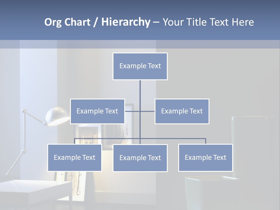 Interior Of Home With Chrome Lamp And Frames (3D Render) PowerPoint Template