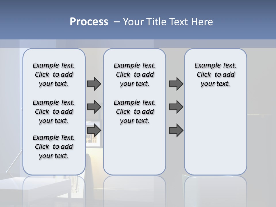 Interior Of Home With Chrome Lamp And Frames (3D Render) PowerPoint Template