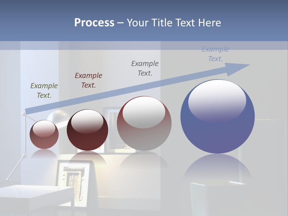 Interior Of Home With Chrome Lamp And Frames (3D Render) PowerPoint Template