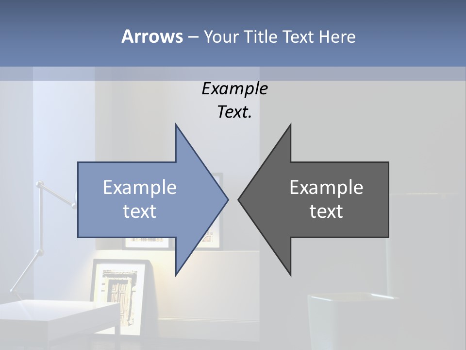 Interior Of Home With Chrome Lamp And Frames (3D Render) PowerPoint Template