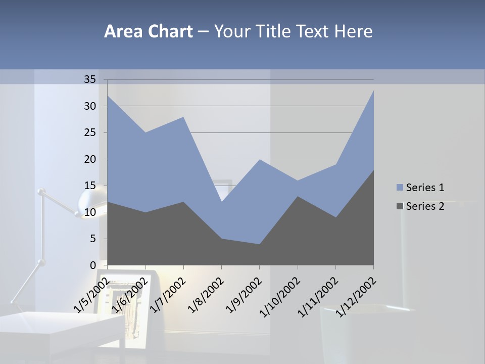 Interior Of Home With Chrome Lamp And Frames (3D Render) PowerPoint Template