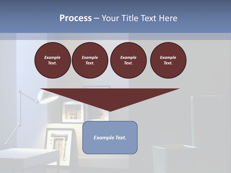Interior Of Home With Chrome Lamp And Frames (3D Render) PowerPoint Template