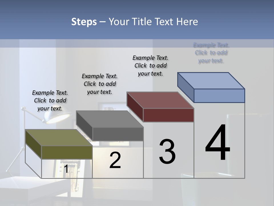 Interior Of Home With Chrome Lamp And Frames (3D Render) PowerPoint Template