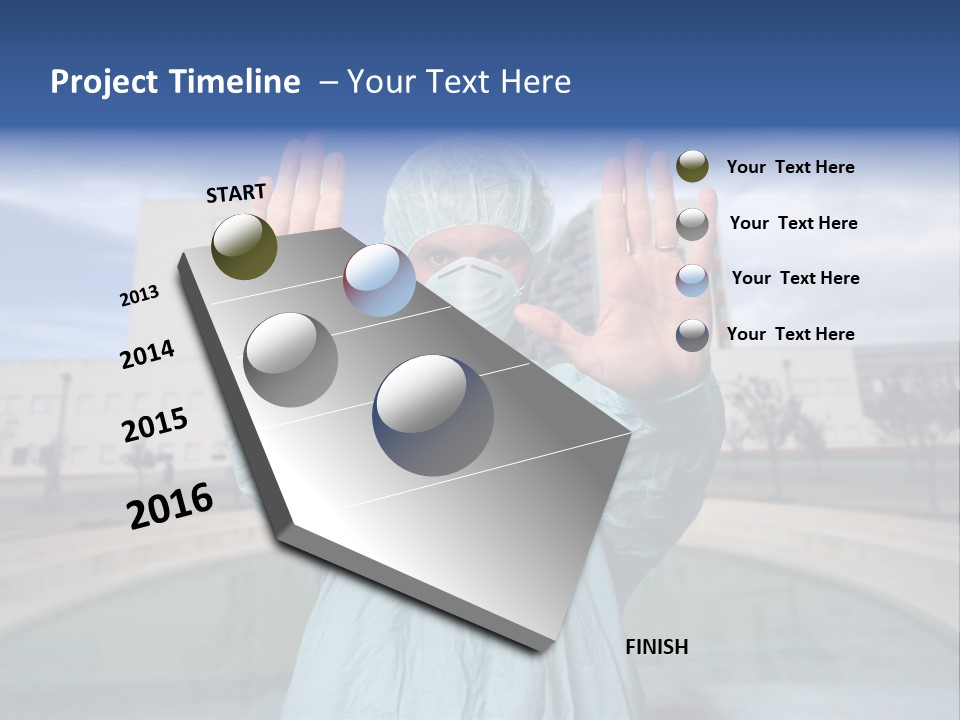 Nurse Over Hospital Background PowerPoint Template
