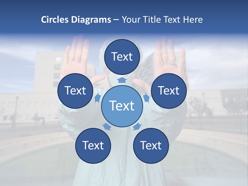 Nurse Over Hospital Background PowerPoint Template