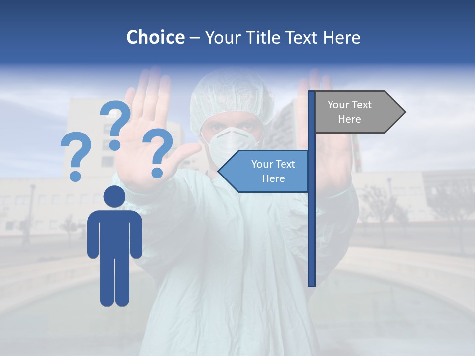 Nurse Over Hospital Background PowerPoint Template