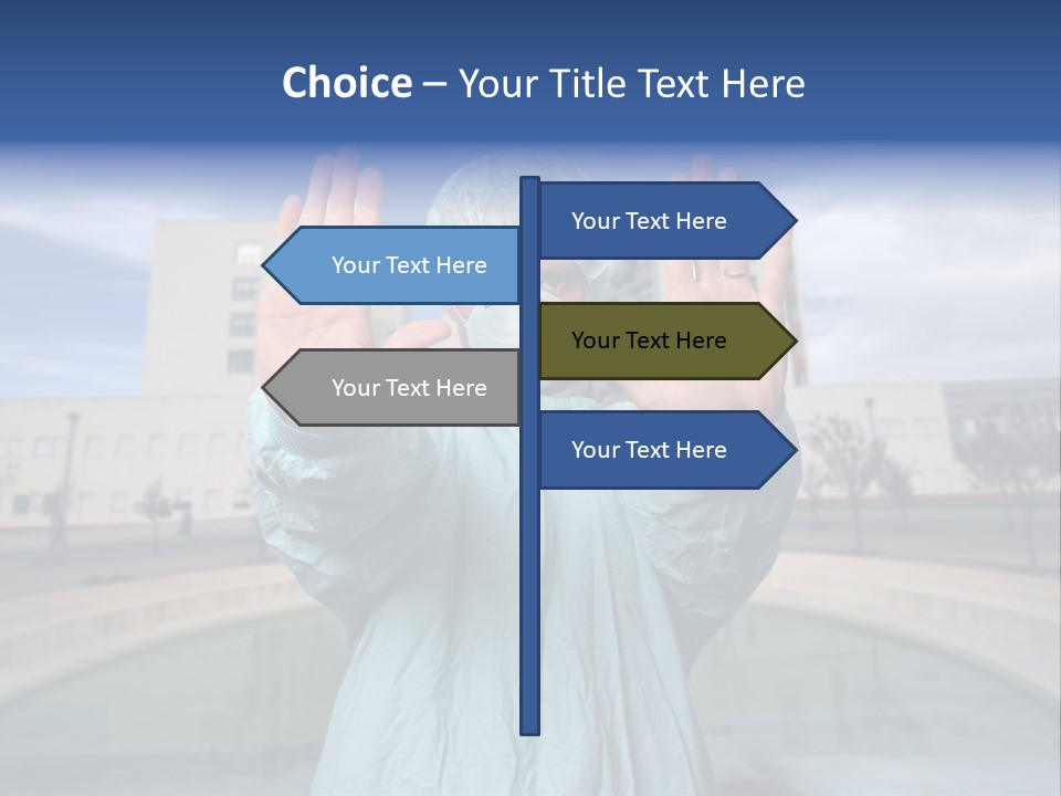 Nurse Over Hospital Background PowerPoint Template