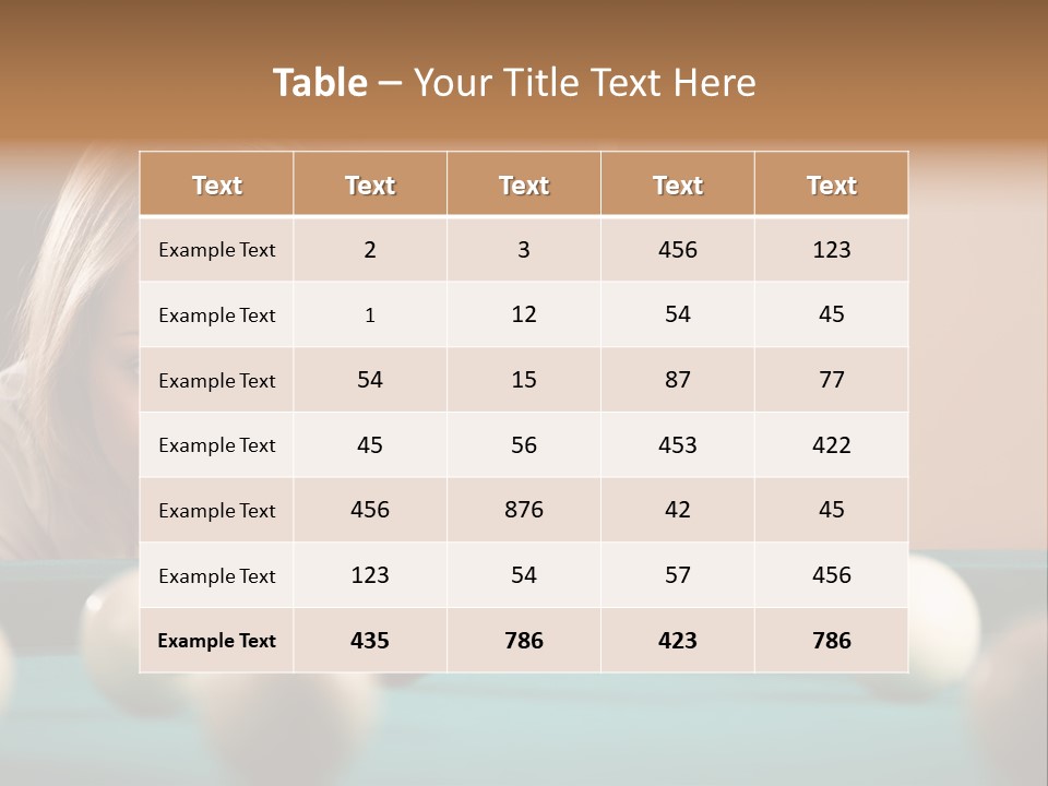 The Beautiful Blonde Aims In The Course Of Game At Billiards PowerPoint Template