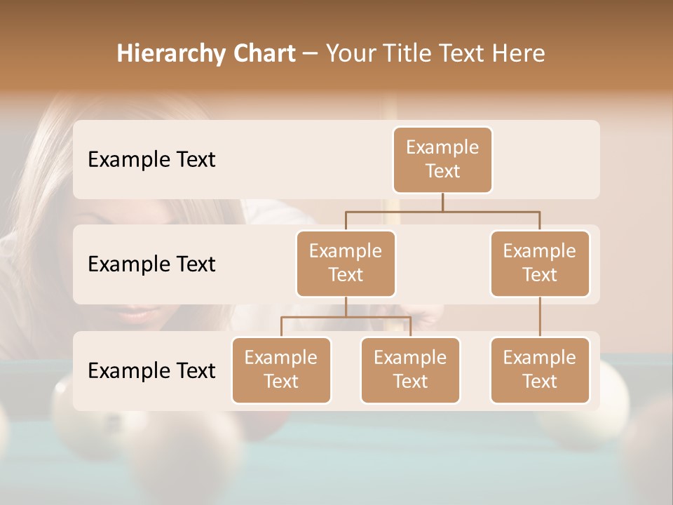 The Beautiful Blonde Aims In The Course Of Game At Billiards PowerPoint Template